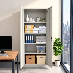 Office Steel Filing Cabinet Office style Swing Glass Door Archiving Metal Storage Cabinet