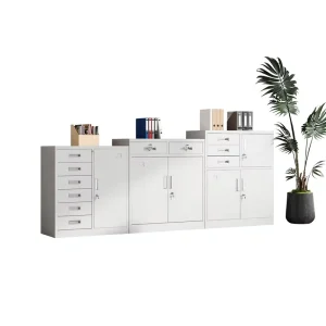 Office Steel Filing Cabinet with Drawer and Lock for Balcony Tool and Sundries Storage