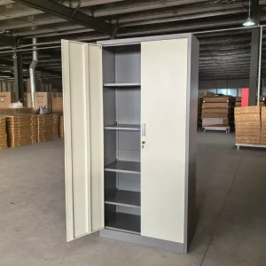 Office Steel Storage Lockable Cabinet With 2 Door & Adjustable Shelf Light Gray Multipurpose Filing Storage Cabinet