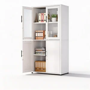Office Storage Cabinet Cold Rolled Steel Heavy Duty White File Cabinet Metal Sideboard With 4 Doors for Office Commercial Use