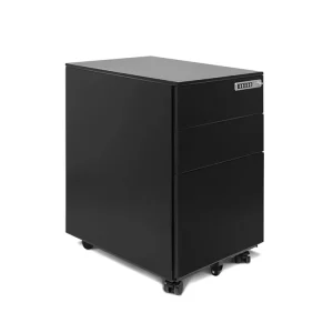 Office Storage Filing Cabinet with 3 Drawers Lockable Filing Cabinet Steel Movable Vertical Cabinet with Wheels