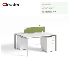 Office Table 4 Person Modular Workstation Square Tube Steel Leg Back to Back Bench Desk Acoustic Partition OEM