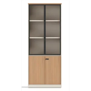 Office Vertical Wooden Big Multiple File Box Glass Filing Storage Cabinets Modern Furniture Factory Customization