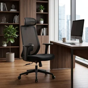 Office Waiting Chair for Office Work High Back Ergonomic Mesh Executive Chair with 3D Headrest