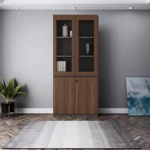 Office Wood File Filing Equipment Cabinet Large Space Storage File Cabinet Wooden Glass High Office Cabinet