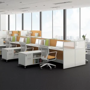 Office Workstation Desk with Modular Cubicle and Modern Furniture for 2 Person Office Desk