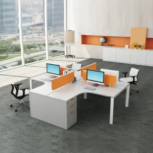 Office Workstation Furniture Modern Design 120 Degree Office Table Modular 4 Seat Office Workstation Cubicle Desk