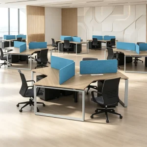 Offices Wooden Computer Table Workstation Furniture Set Modern SOHO Team Work 3 Seat Modular Design Office Desks
