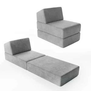 One Seater Gray Linen Cover Furniture Modular Sectional Foam Sofa Set for Hotel Living Room Apartment Mall Compressed Beds
