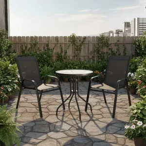 One Table Two Chairs Set Suitable for Outdoor Courtyard Restaurant Scenes