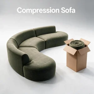 One Two Three Seat Chenille Tufted Compressed Sofa From China Modern Design for Apartment and Hotel Use