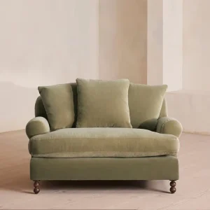 One of a Kind Luxury Furniture Lichen Velvet One Seat Chesterfield Sofa with CAD Design Support and 1 on 1 VIP Service