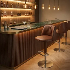 One stop Furniture Solution Modern Design Adjustable Stainless Steel Bar Stools for Restaurant Hotel Cafe Bar