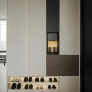 One stop project Modern Space Saving Wooden Shoe Rack Cabinet Custom Large Capacity Wooden Entryway Home Furniture