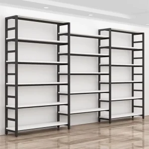Open Modern Office Bookshelf Wood Grain Bookcase for Home Organization Living Room Storage