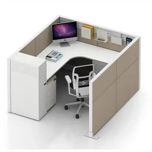 Open Modular Office Cubicle Workstation Laptop Desk Set Green Material