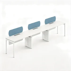 Open Plan 3 Person Office Desk System with Cable Management E0 Grade MFC Steel Frame for Business Office