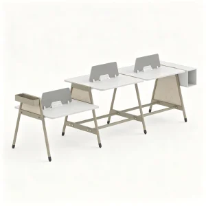 Open Plan Office Workstation Desk Modular Team Workspace Furniture with Shared Frame and Cable Management