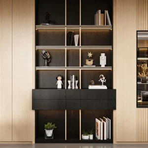 Open Style Elegant Bookshelf with Multiple Tiers Modern for Office or Living Space