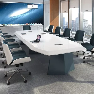 Optimal Extendable Conference Meeting Table Set with Ergonomic Chairs for School and Hospital Use