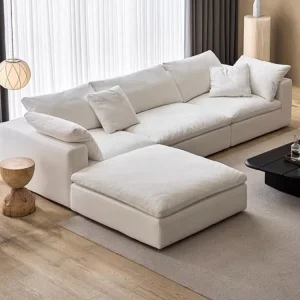 Orangefurn Corner Shape Sofa Ottoman Chaise Large Simple Fabric Sofa Set Furniture Living Room