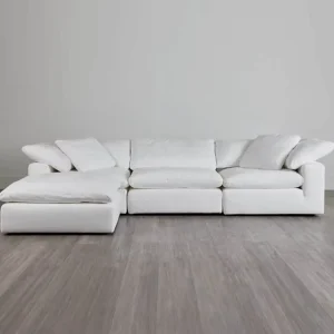 Orangefurn Linen Cotton Surface Cushion Ottoman New Corner Sleep Sofa Set Furniture Living Room