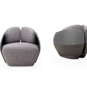 Organic Modern Style Imported Fabric Sculptural Shape Club Single Sofa Foshan Furniture
