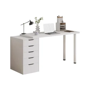 Other Commercial Furniture Pragmatic Simple Study Table With Drawers White Computer Desk Computer WorkstationTable