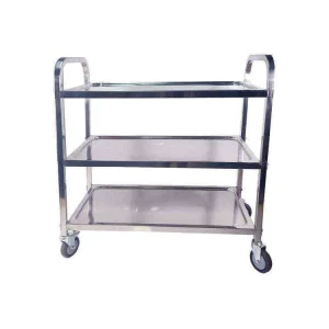 Other Restaurant and Hotel Supplies Stainless Steel Food Serving Trolley with Dining Cart Kitchen Storage Trolley