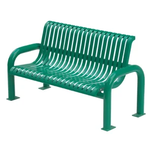 Out Door Thermoplastic Coated Steel Iron Bench Seat Outside Park Public Bench Outdoor Garden Galvanized Metal Long Bench Chair