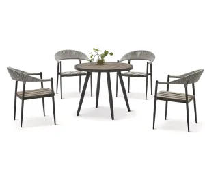 Outdoor 4-person Dining Table and Chairs Leisure Courtyard Furniture Waterproof and Sunscreen