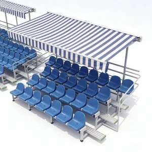 Outdoor Aluminum Alloy Bench Bleacher Seats Portable Weather Resistant Sports Seating with Optional Canopy NLP-ZKBB