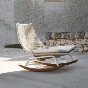 Outdoor Aluminum Rocking Chair and Table Set Modern Minimalism Design for Courtyard Balcony Hotel Sunroom Use