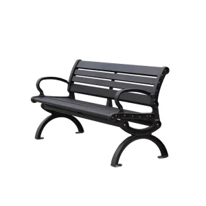 Outdoor Bench with 4.1kgs Cast Aluminum Leg and PS Wood Plastic Slats