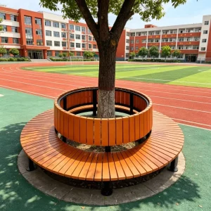 Outdoor Bench with Backrest Customized Wooden Garden Bench Outdoor Leisure Seat for Park Courtyard Terrace OEM ODM