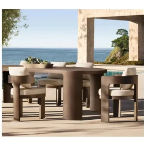 Outdoor Bespoke Design Solution Villa Dining Set Modern Aluminum Patio Table with Chair