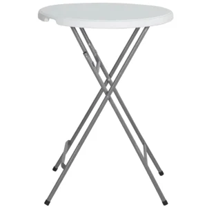 Outdoor Bistro Cocktail High Top Table 60cm Plastic Folding Round Bar Furniture Pin Lock Eco friendly White Night Club Hotels