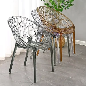 Outdoor Classic Party Chairs Stackable Waiting Room Style Acrylic Colorful Plastic Coffee Event Chair