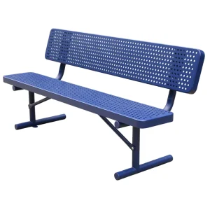 Outdoor Commercial Perforated Steel Bench Seat Outside Park Metal Seating Bench Public Garden Patio Chair Benches