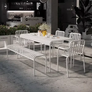 Outdoor Creative Leisure Square Dining Table Chair Industrial Style Metal Villa Courtyard Balcony Hotel Coffee Shop