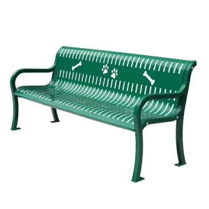 Outdoor Dog Park Furniture Weather Resistant Metal Bench Seat Outside Long Steel Bench Seating Public Garden Patio Bench Chair