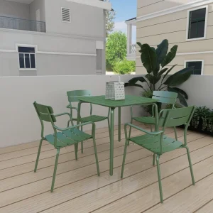 Outdoor European Design Powder Coated Aluminum Restaurant Furniture Durable Multicolor Stackable Lightweight Home Hotel Home Bar