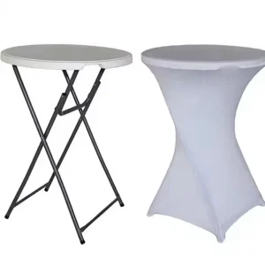 Outdoor Events Banquet Weddings White Round Tall Fold up Plastic Folding Cocktail Bar Table for Cocktail