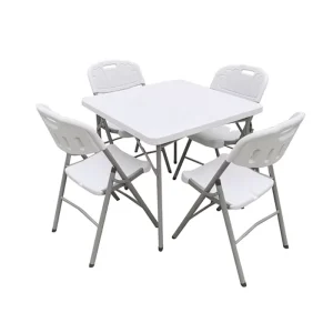 Outdoor Folding HDPE Plastic Table Chair Set for Banquets Weddings Picnics Camping Events for Courtyards Dining Hotels