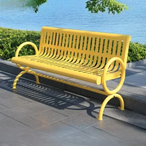 Outdoor Full Steel Park Bench Double Patio Bench Plaza Leisure Bench Cast Iron Cast Aluminum Chair Multi Color Popular Style
