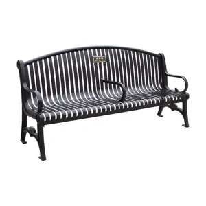 Outdoor Furniture 2 Seater Steel Exterior Bench Seat Outside Park Metal Bench Chair Outdoor Garden Seating Bench with Back