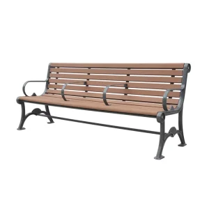 Outdoor Furniture 3 Seater Cast Iron Leg Wooden Bench Seat Outside Park Bench Seating Public Garden Extra Long Bench Chair
