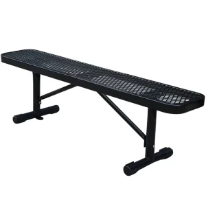 Outdoor Furniture Backless Expanded Metal Bench Seat Outside Park Public Garden Yard Patio No Back Steel Bench Seating
