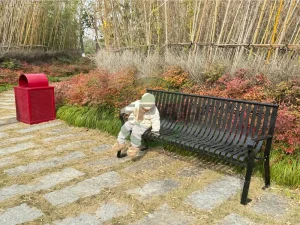 Outdoor Furniture Classic Rustic Metal Bench Public Park Steel Outside Garden Patio Iron Seat Benches with Backrest