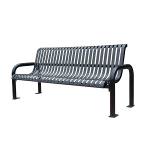Outdoor Furniture Extra Long Metal Bench Seat Outside Park Traditional Steel Bench Seating Public Garden Patio Bench Chair